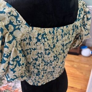 Sienna Sky Blue and Cream Floral Blouse